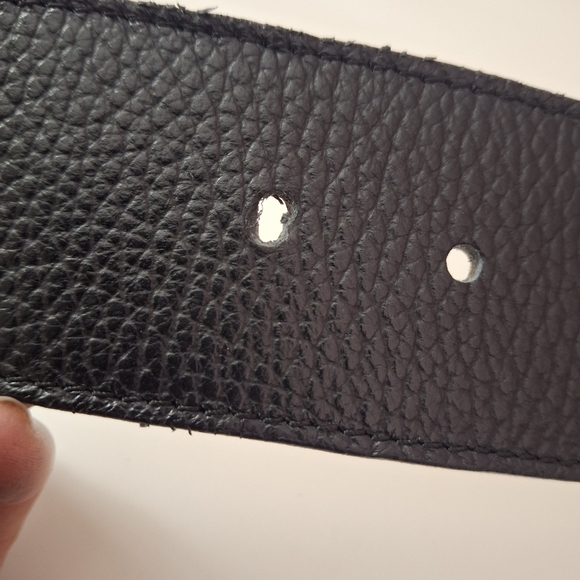 Persaman New York Black Leather Belt with Gold Buckle - Picture 3 of 7